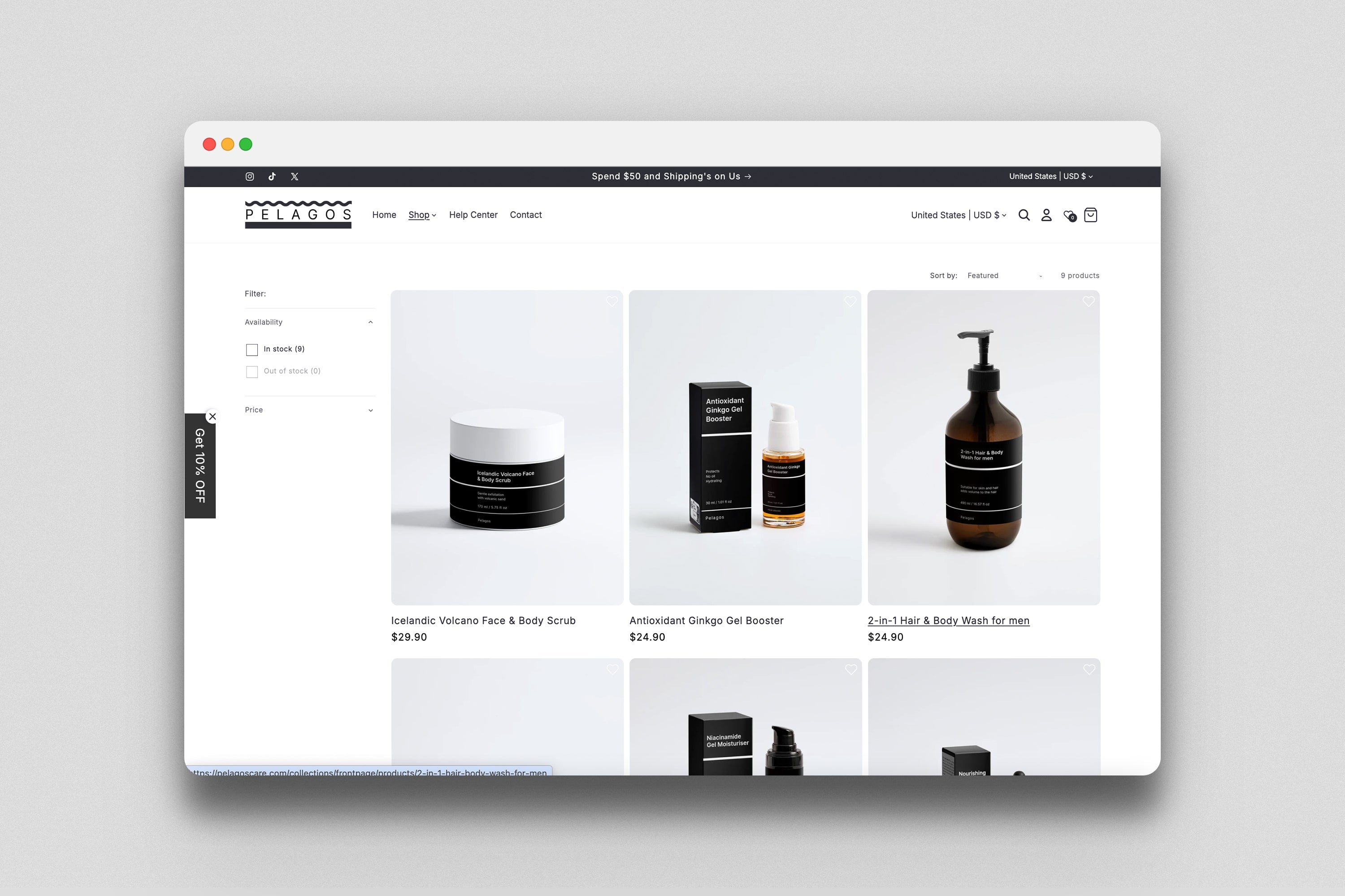 Pelagos - Prebuilt Skincare Store