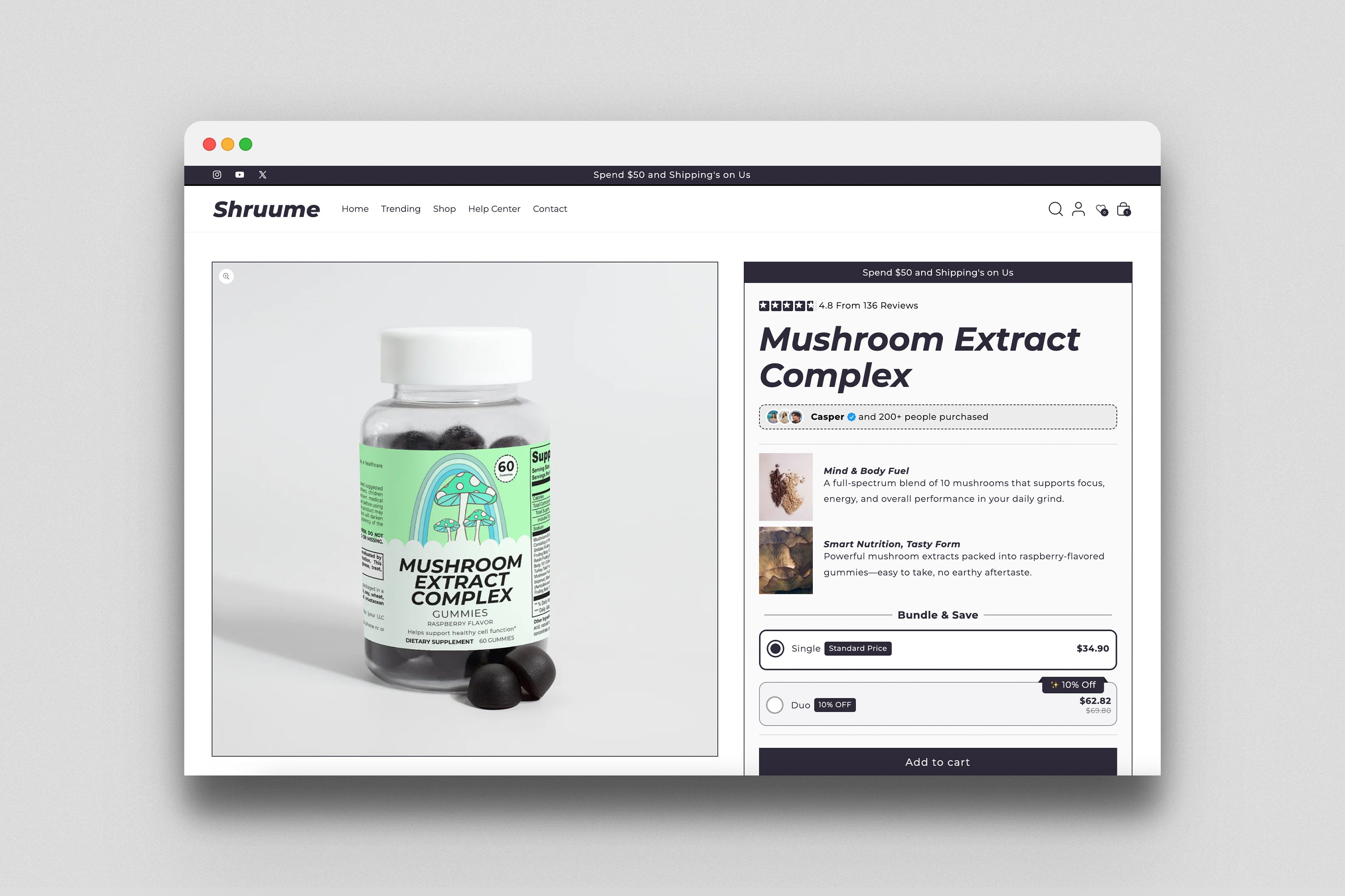 Shruume - Prebuilt Supplement Store